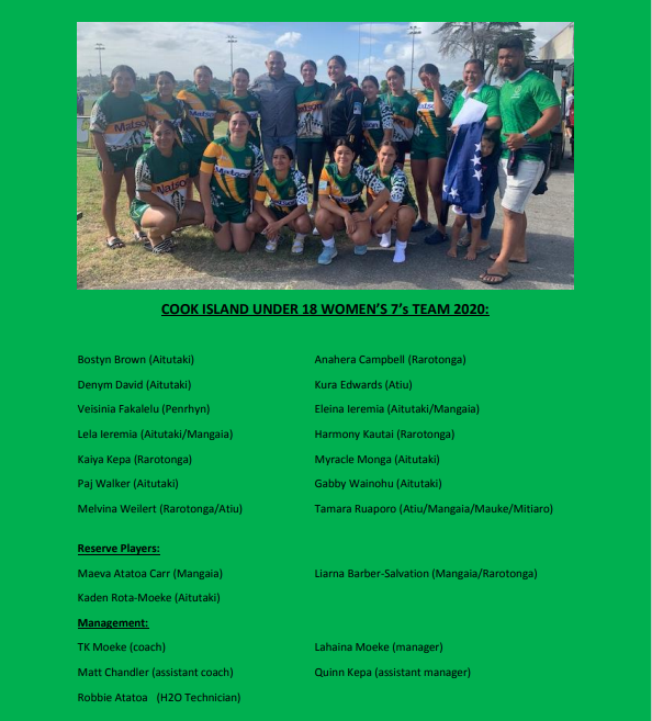2020 Cook Islands U18 Women's 7s 